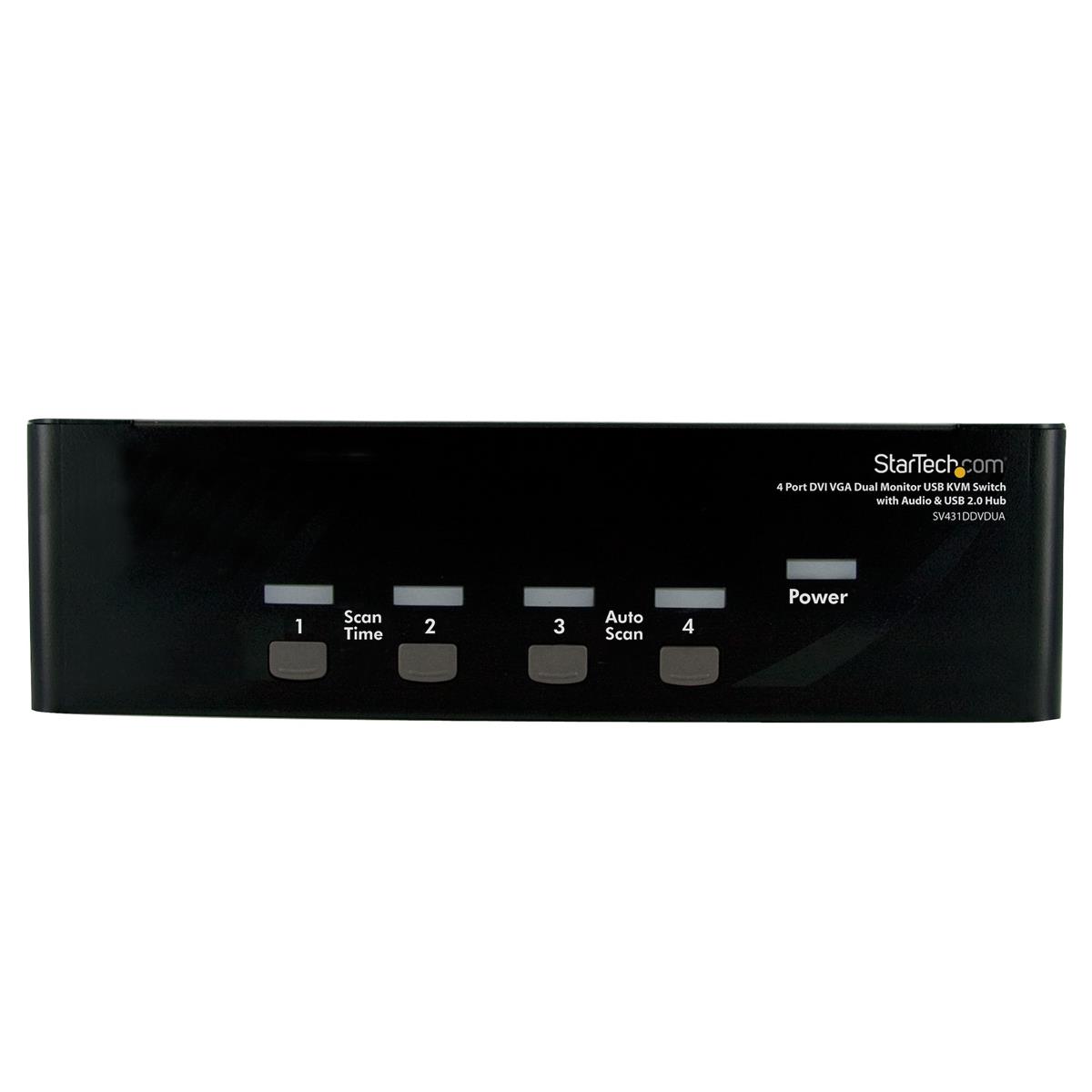 Image of StarTech 4 Port DVI VGA Dual Monitor KVM Switch USB with Audio &amp; USB 2.0 Hub