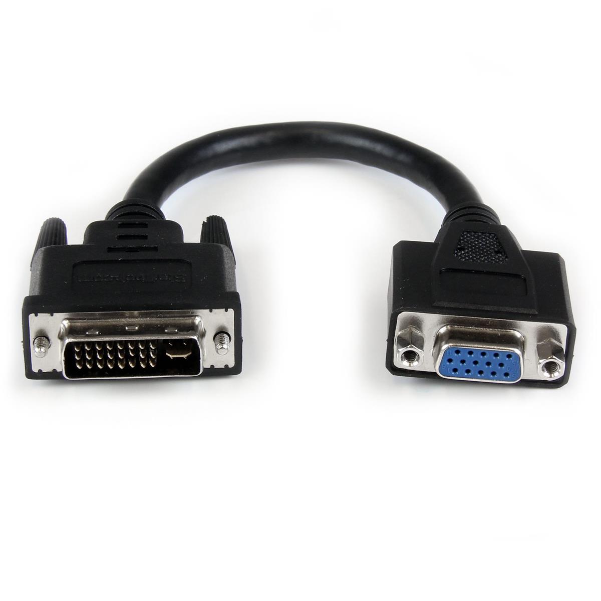 Image of StarTech 8&quot; DVI Male to VGA Female Cable Adapter