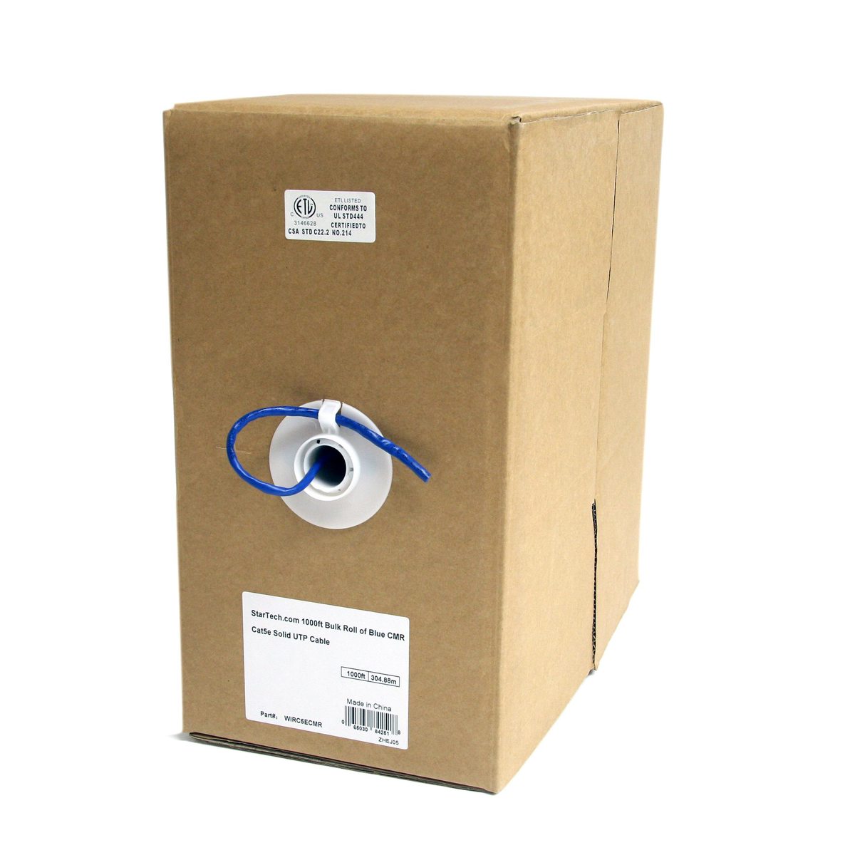 

StarTech 1000' CMR Cat5e Solid UTP Bulk Cable Roll, Blue