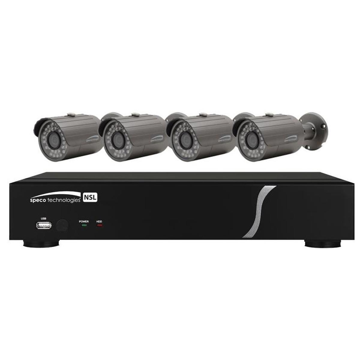 

Speco Technologies ZIPL84B2 NVR and IP Kit, 8 Ch 2TB NVR & 4x IR Bullet Cameras
