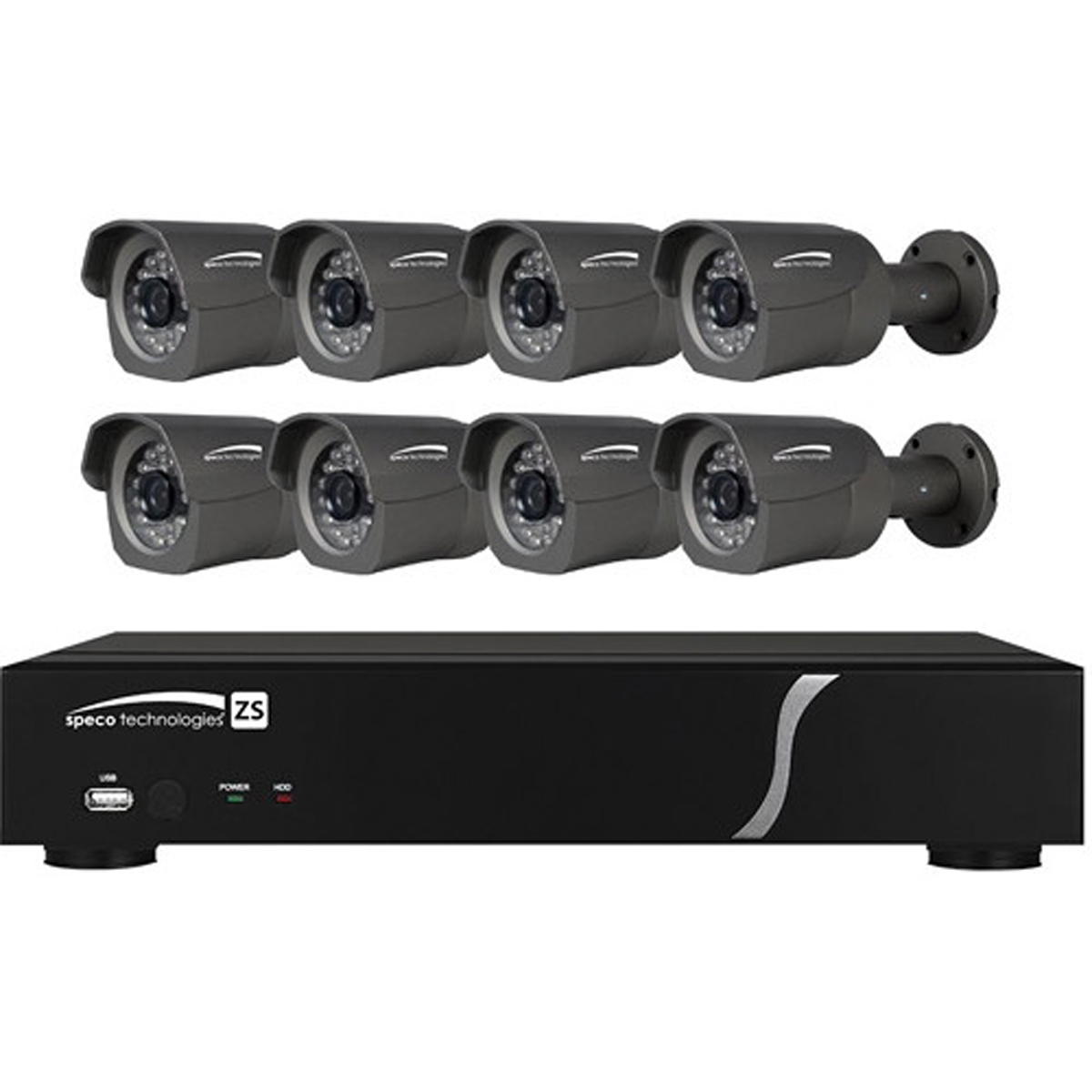 

Speco Technologies ZIPL88B2 NVR and IP Kit, 8 Ch NVR & 8x IR Bullet Cameras