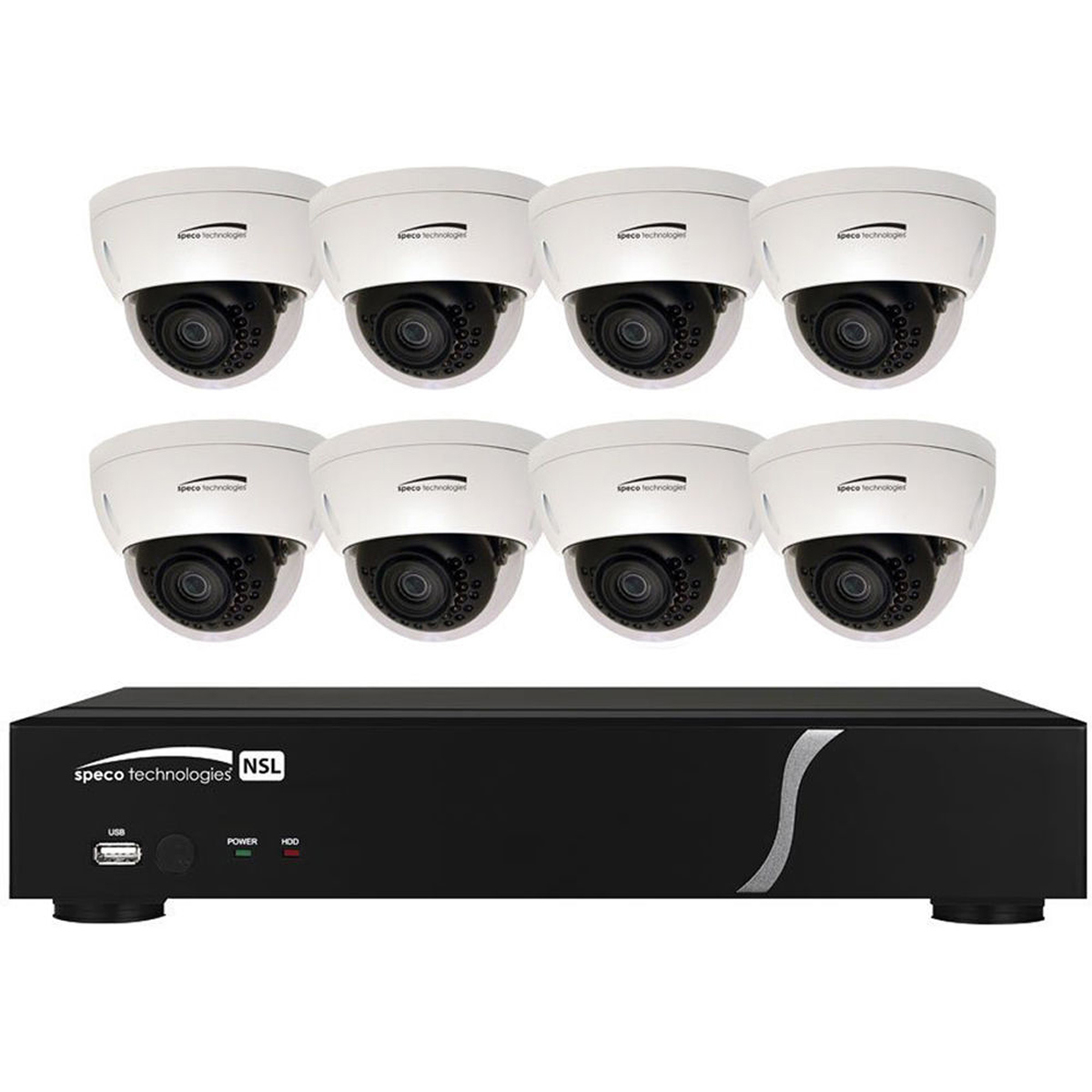 

Speco Technologies ZIPL88D2 NVR and IP Kit, 8 Ch 2TB NVR & 8x IR Dome Cameras
