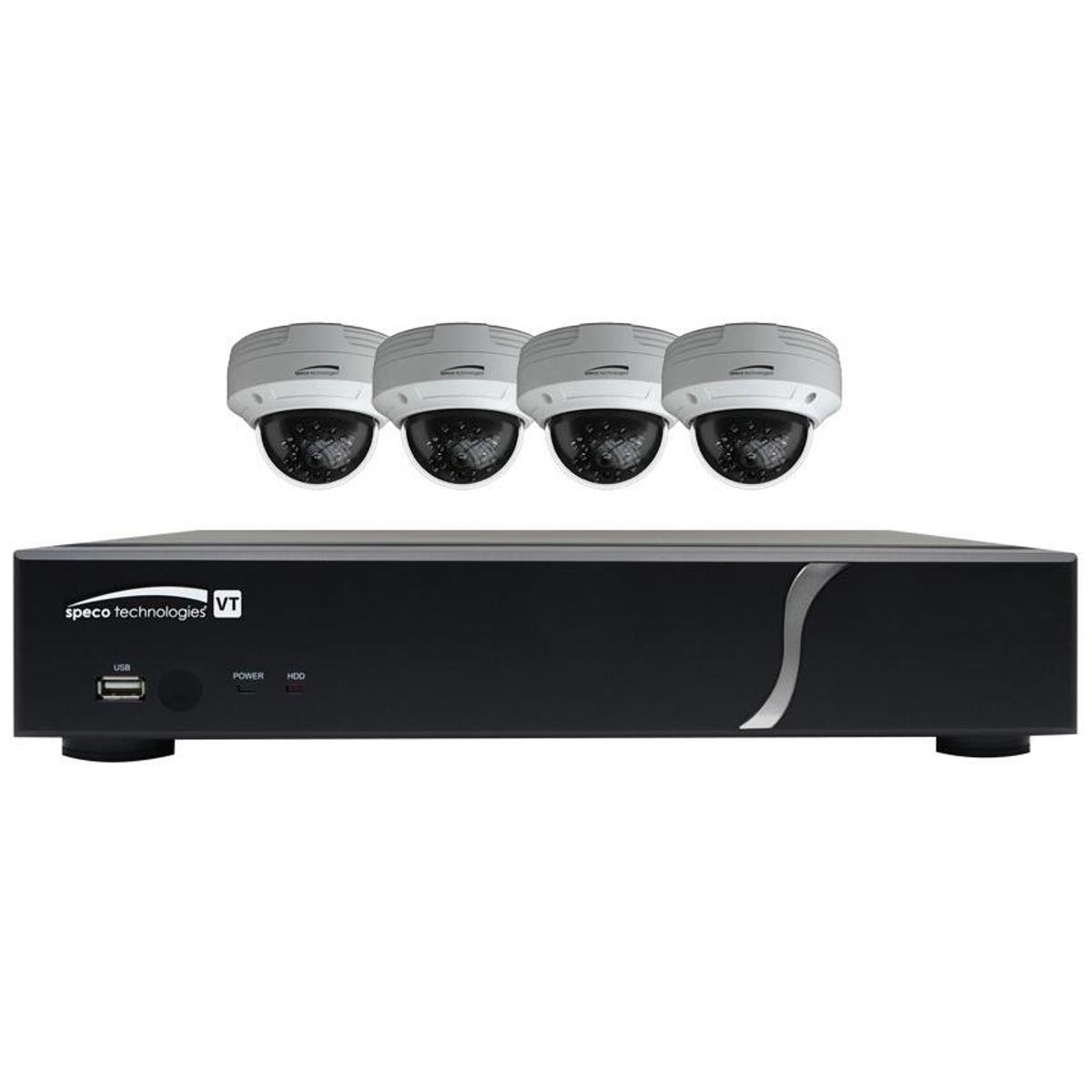 

Speco Technologies 4CH HD-TVI 1080p DVR Kit with 1TB HDD, 4x IR Dome Camera