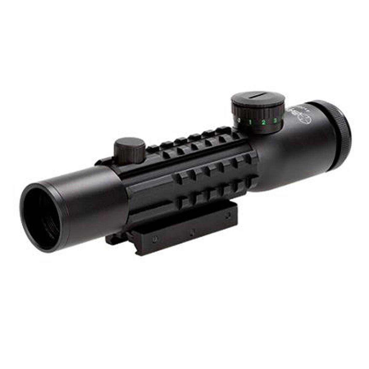 

Sun Optics 2-6x28 Tri-Rail Tactical Riflescope, Illum Mil-Dot Ret,Integral Mount