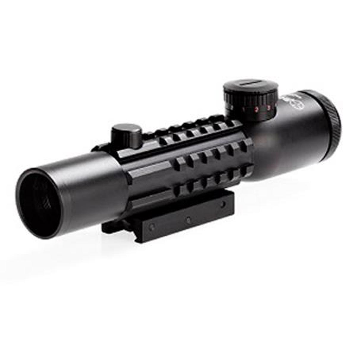 

Sun Optics 4x28 Tri-Rail Tactical Riflescope,Illum Mil-Dot Ret, Integrated Mount