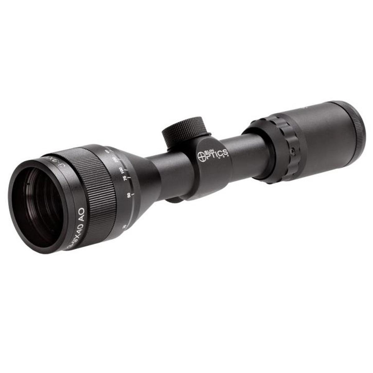 

Sun Optics 3-9x40 Shorty Forty Riflescope, Mil-Dot Ret, Adj Objective, 1" Tube