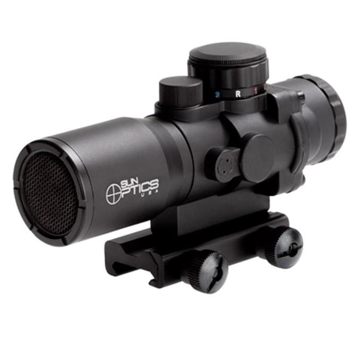 

Sun Optics 4x32 Tactical Precision Prismatic Red Dot Sight, Mil-Type Reticle