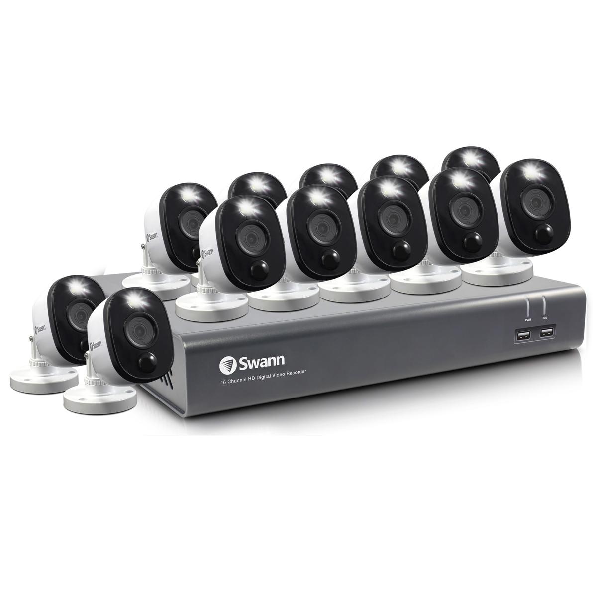 

Swann DVR 4580 16-Ch FHD 1TB DVR Security System with 12 Warning Light Cameras