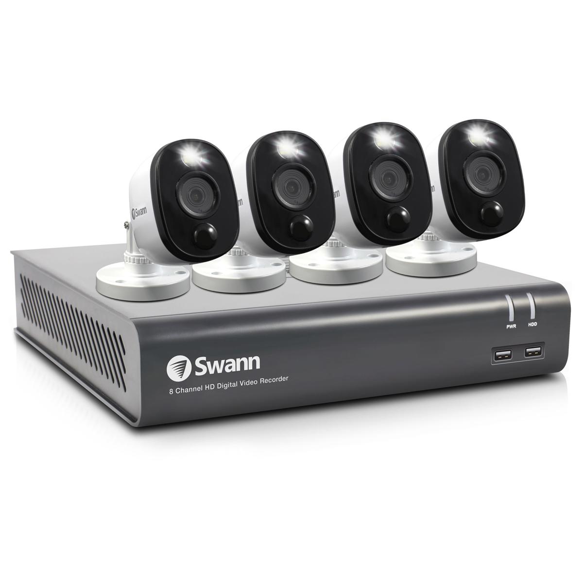 

Swann DVR 4580 8-Ch FHD 1TB DVR Security System with 4 Warning Light Cameras