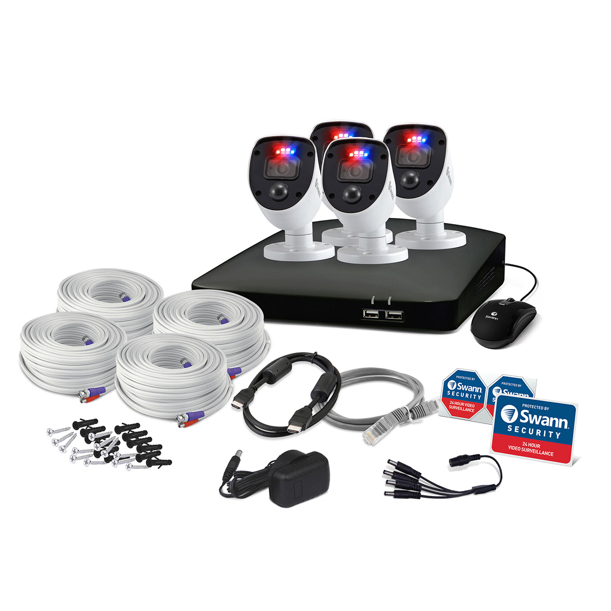 

Swann DVR-4680 8CH FHD 1TB Security System w/4x PRO-1080SL Enforcer Cameras
