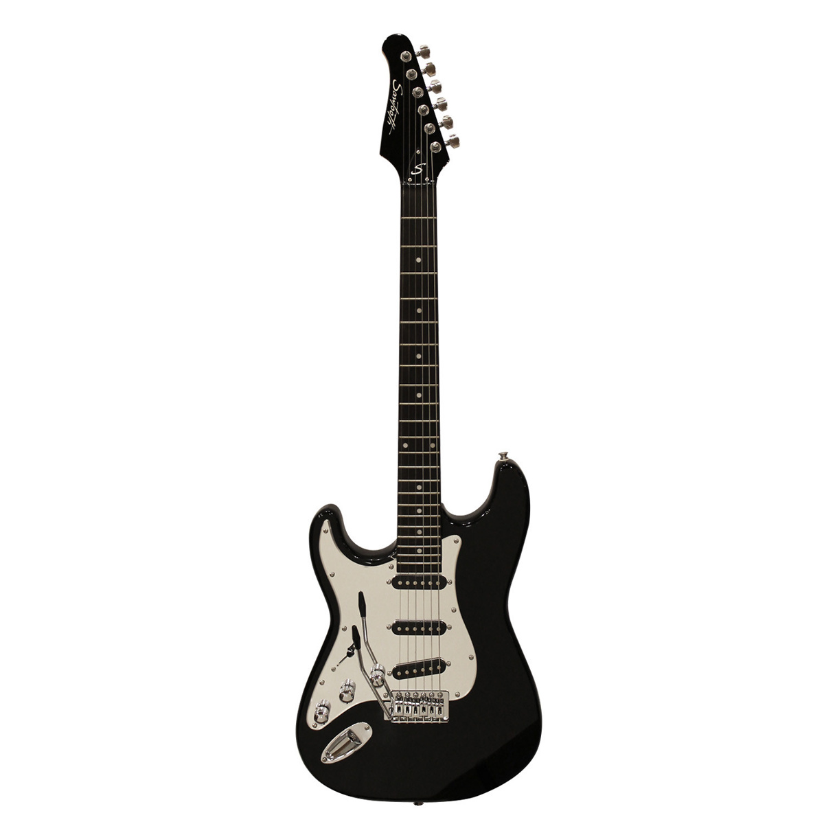 

Sawtooth ES Left-Handed Electric Guitar, Black with Chrome Pickguard