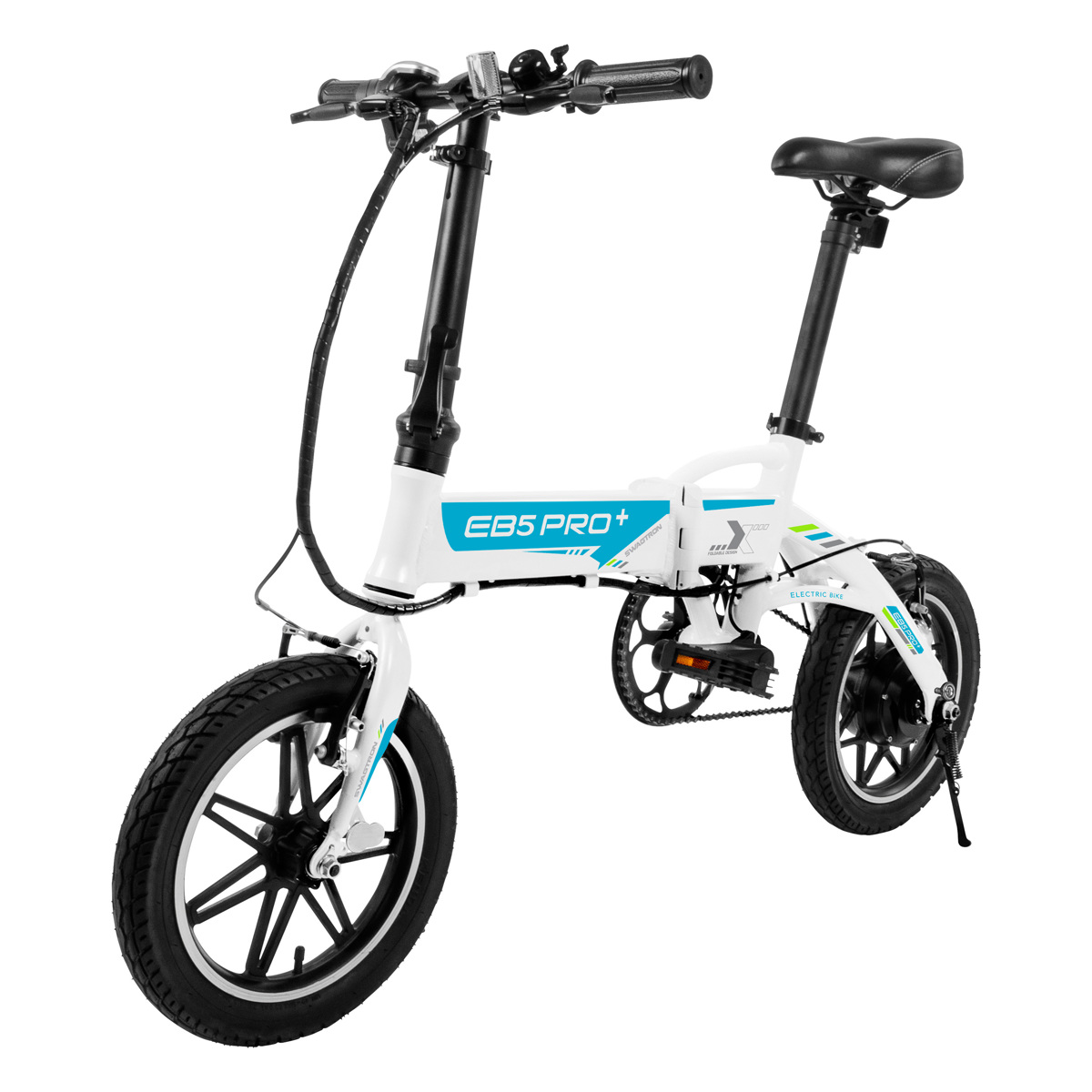 

Swagtron EB5 Pro Plus Folding City & Campus eBike, 15.5mph Speed, White