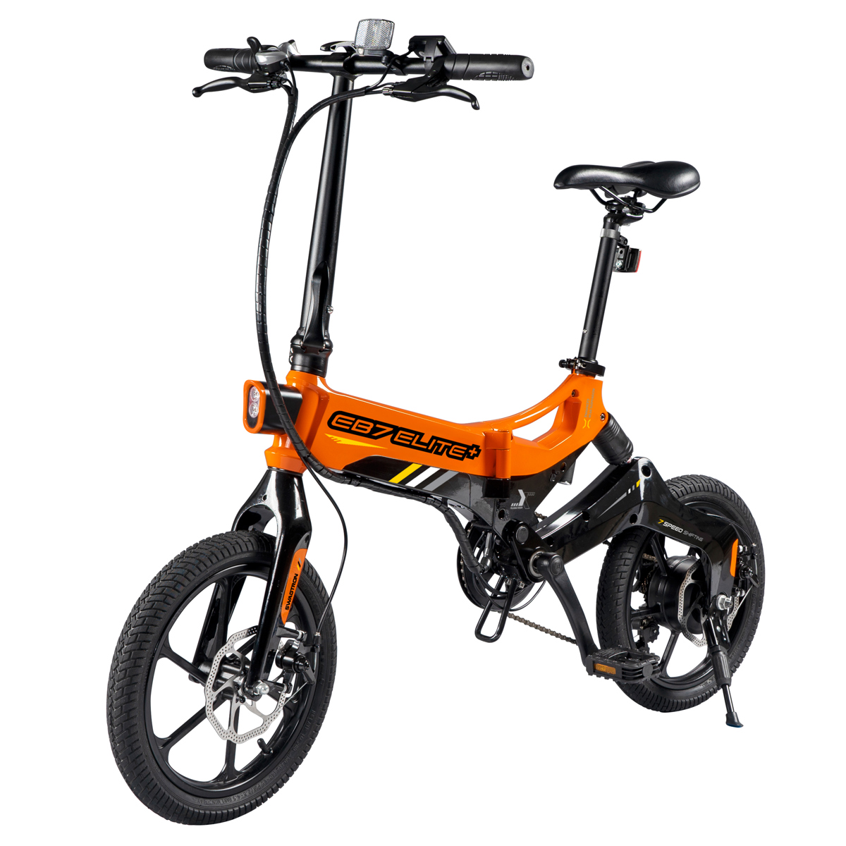 

Swagtron EB7 Plus eBike with Quick-Shift Shimano 7-Speed, 18.6mph Speed, Orange