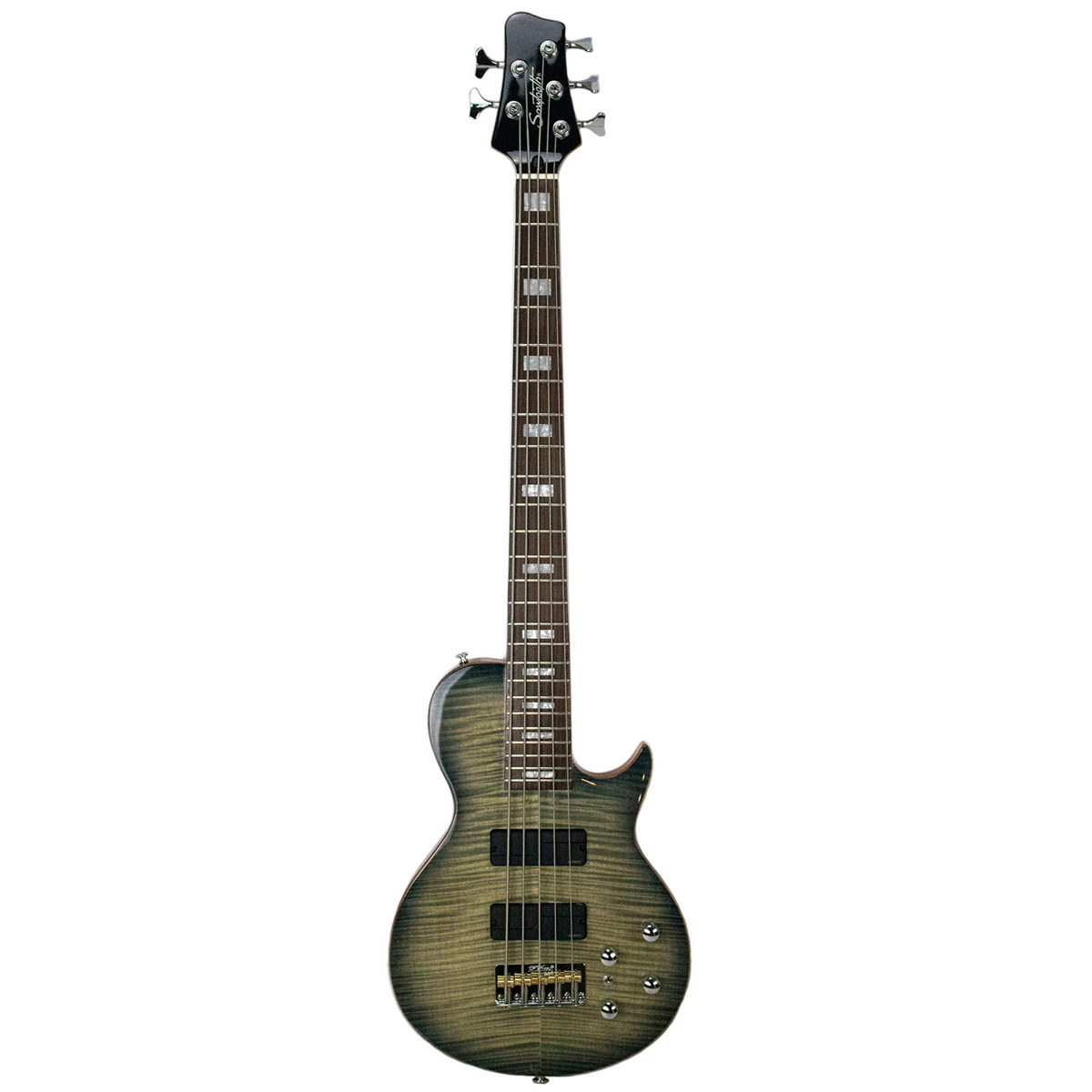

Sawtooth Americana Heritage 5-String Electric Bass Guitar, Trans Black Flame