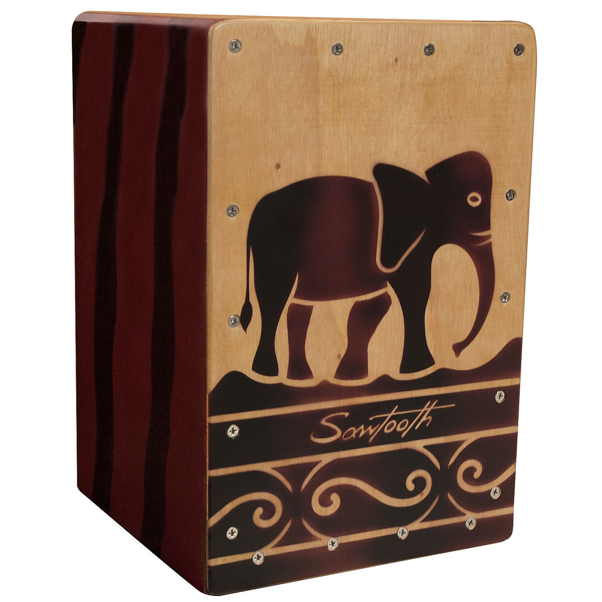 

Sawtooth Harmony Series Hand Stained Elephant Design Travel Size Cajon