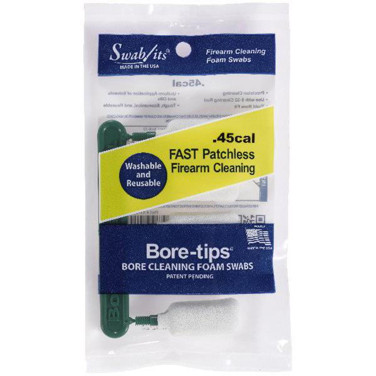 

Swab-Its Swab-its Bore-tips, .45/11.5mm Cal Reusable Foam Cleaning Tips, 8/32 Threads