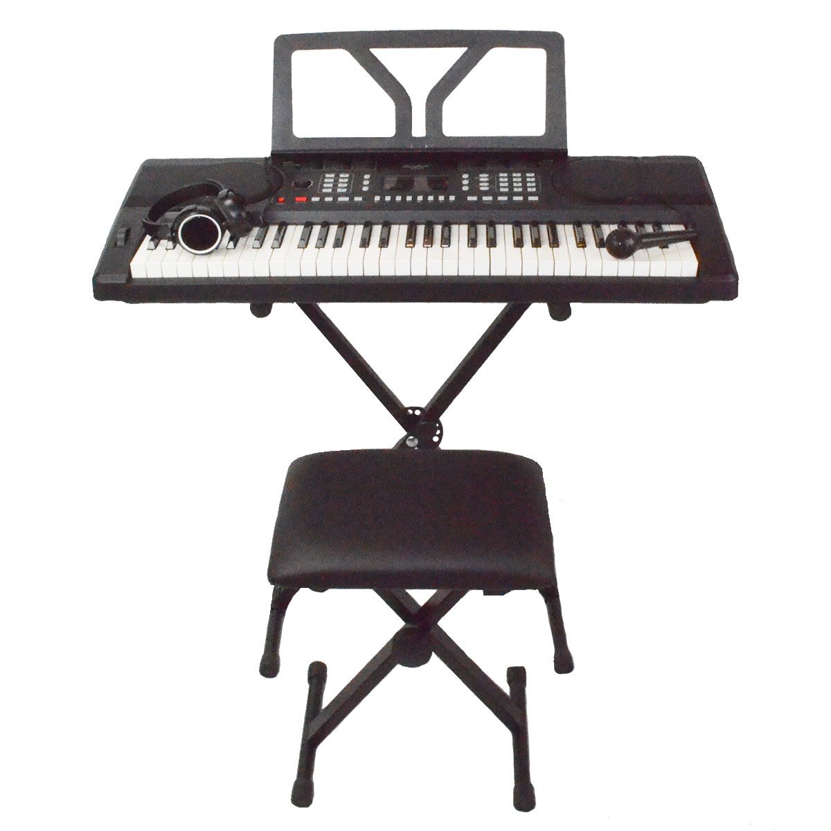 

Sawtooth 61-Key Portable Keyboard w/Stand, Bench, Headphones, Microphone,Adapter