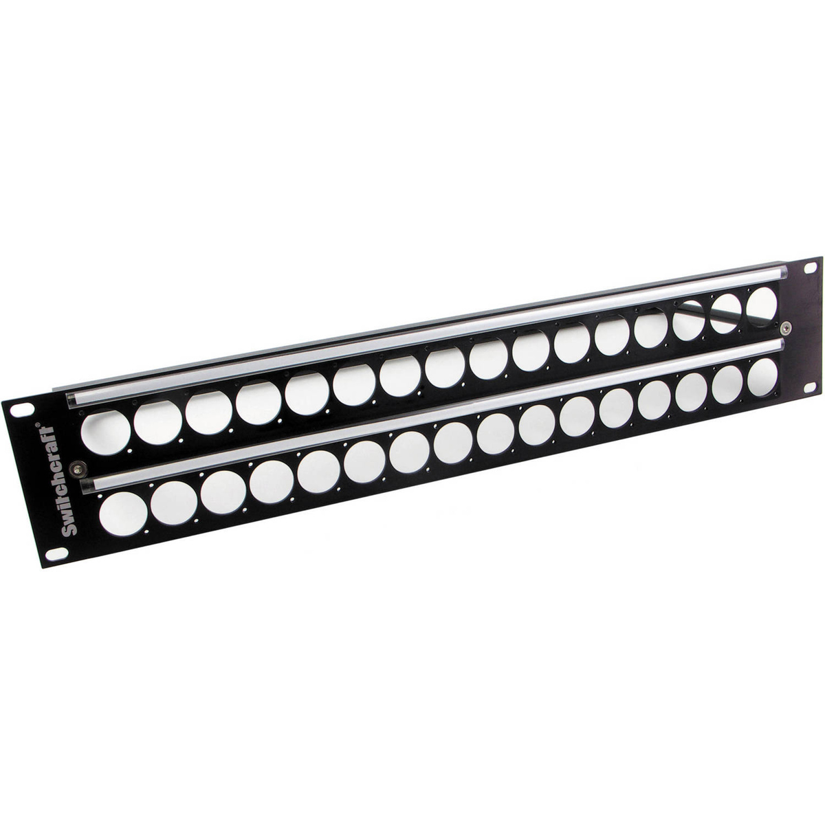 

Switchcraft 2RU Empty QG Panel with 2x16 E Series Knockouts, Cable Tie Bar