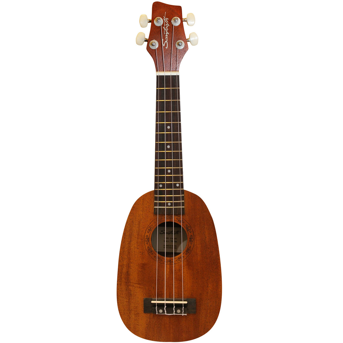 

Sawtooth Mahogany Pineapple Soprano Ukulele w/Gig Bag,Stand,Tuner, Natural Satin