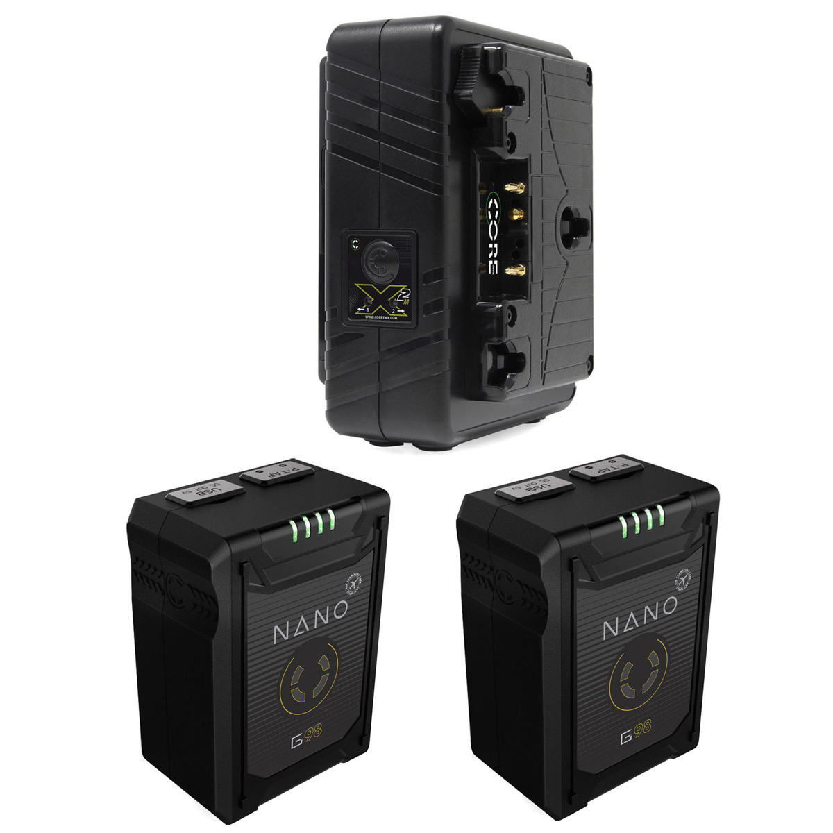 

Core SWX 2x NANO 3-Stud G-Mount Battery Pack,Bundle w/Core SWX GPM-X2A Charger
