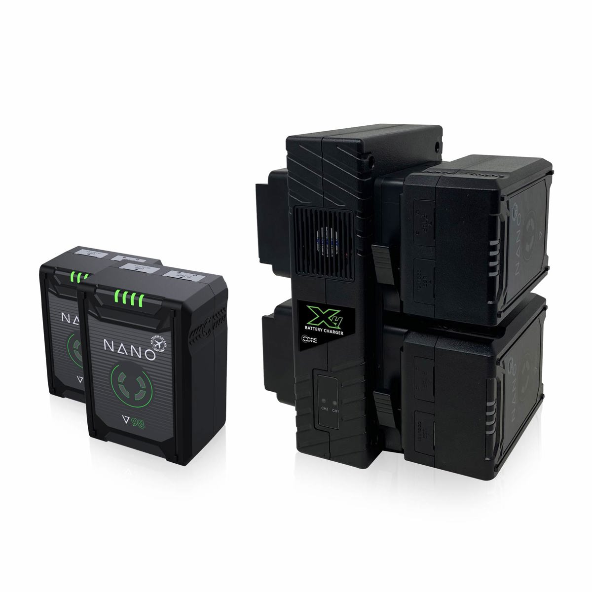 

Core SWX X4 3-Stud Gold Mount Quad Charger with 4 Nano Micro Battery Packs
