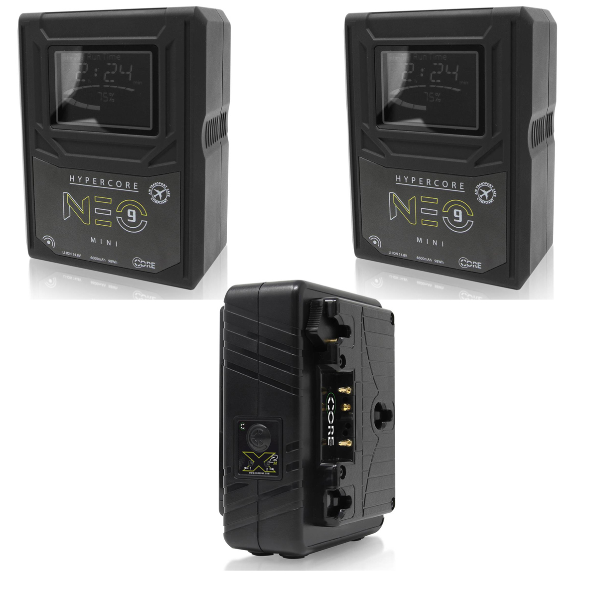 

Core SWX 2x Hypercore NEO 9 Mini Gold Mount Batteries, Bundle w/GPM-X2A Charger