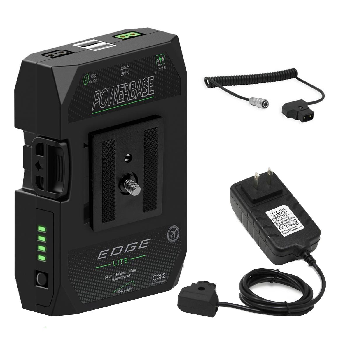

Core SWX PowerBase Edge Lite 49Wh Battery Pack w/Charger, Cable for Blackmagic