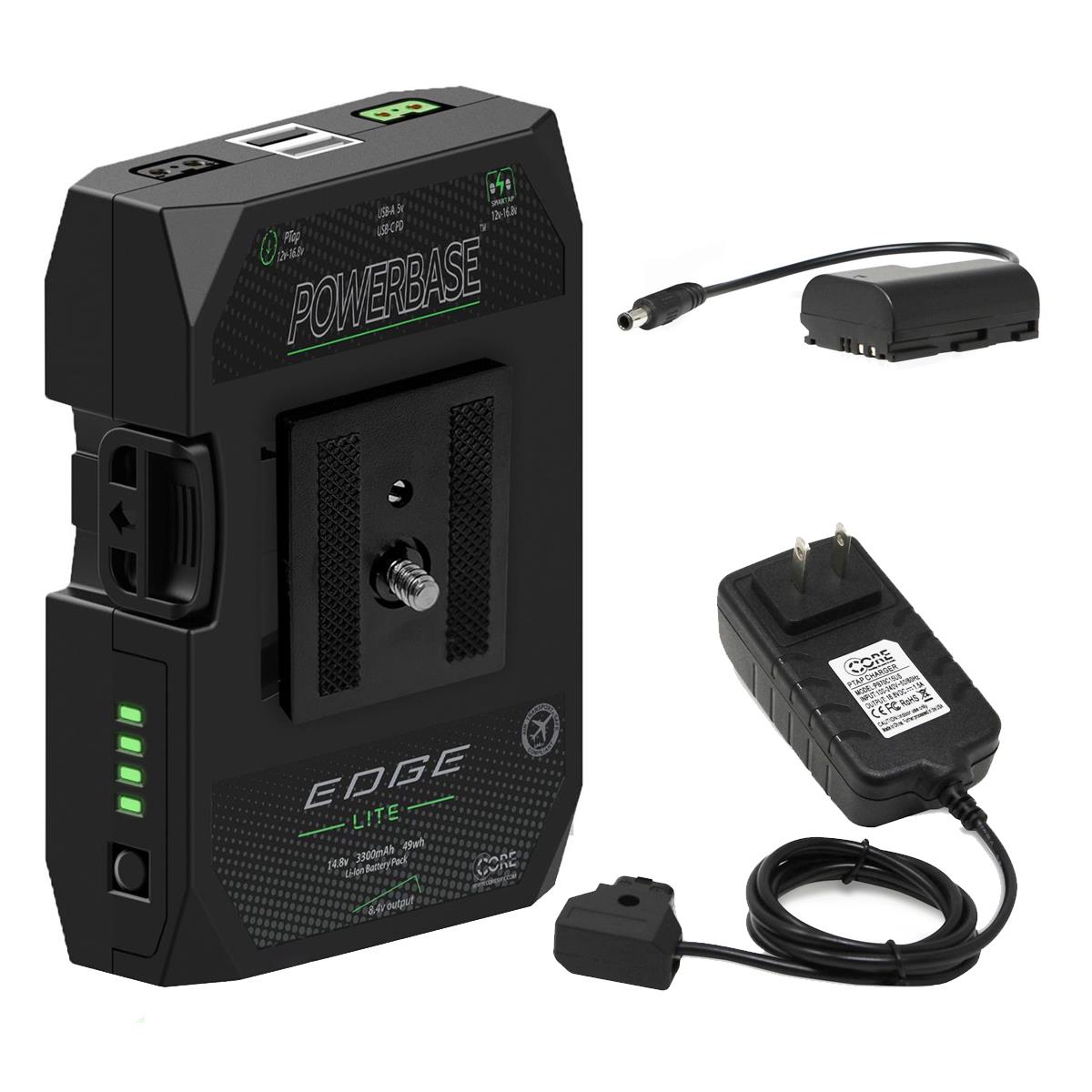 Core SWX PowerBase Edge Lite 49Wh Battery Pack w/Charger, LP-E6 Battery Cable -  PBE-LITE D