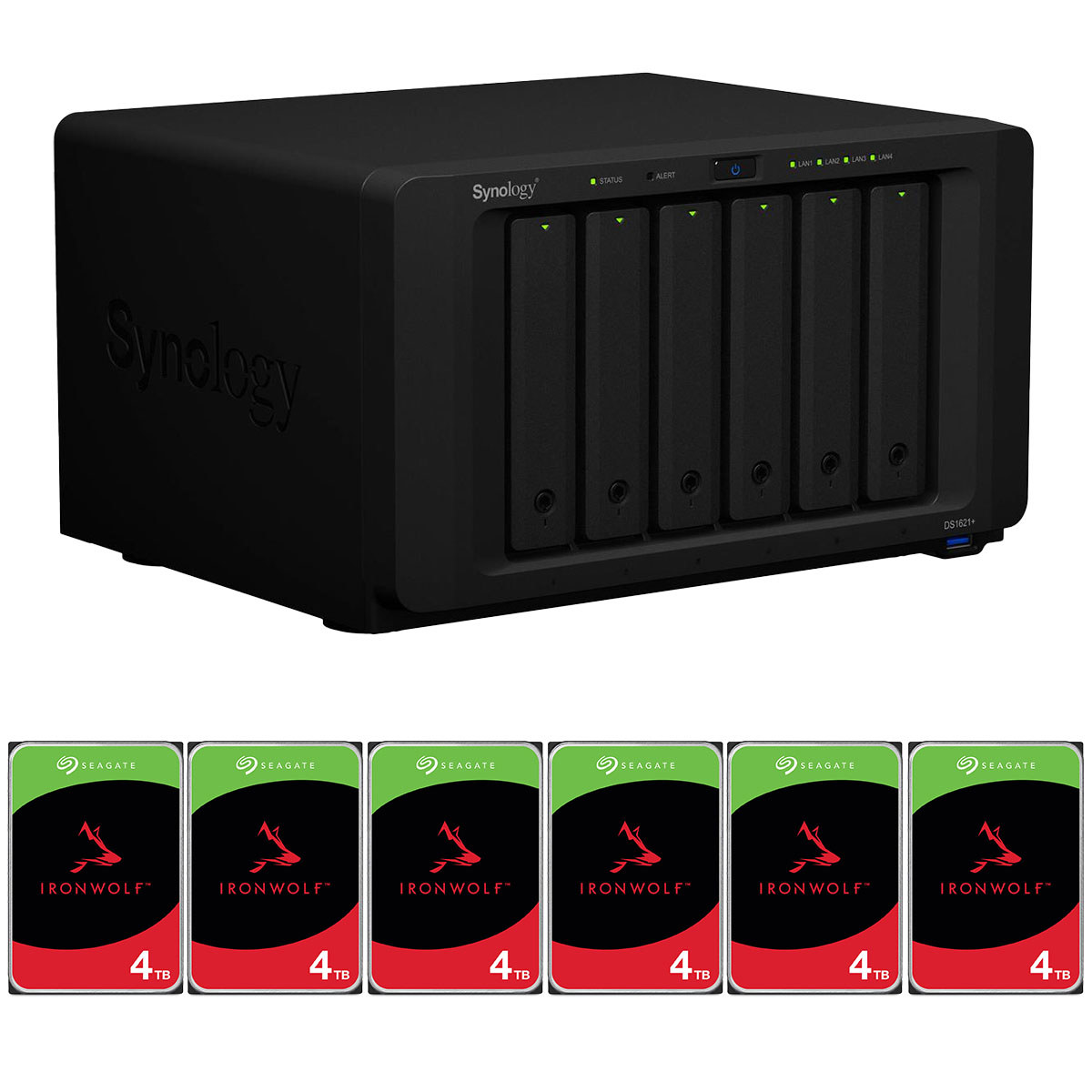 

Synology DiskStation DS1621+ 6-Bay NAS Enclosure with 4TB SATA III 3.5" NAS HDD