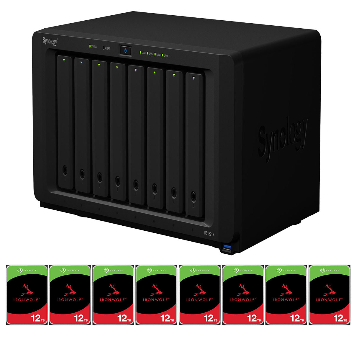 

Synology DiskStation DS1821+ 8-Bay NAS Enclosure with 12TB SATA III 3.5" NAS HDD