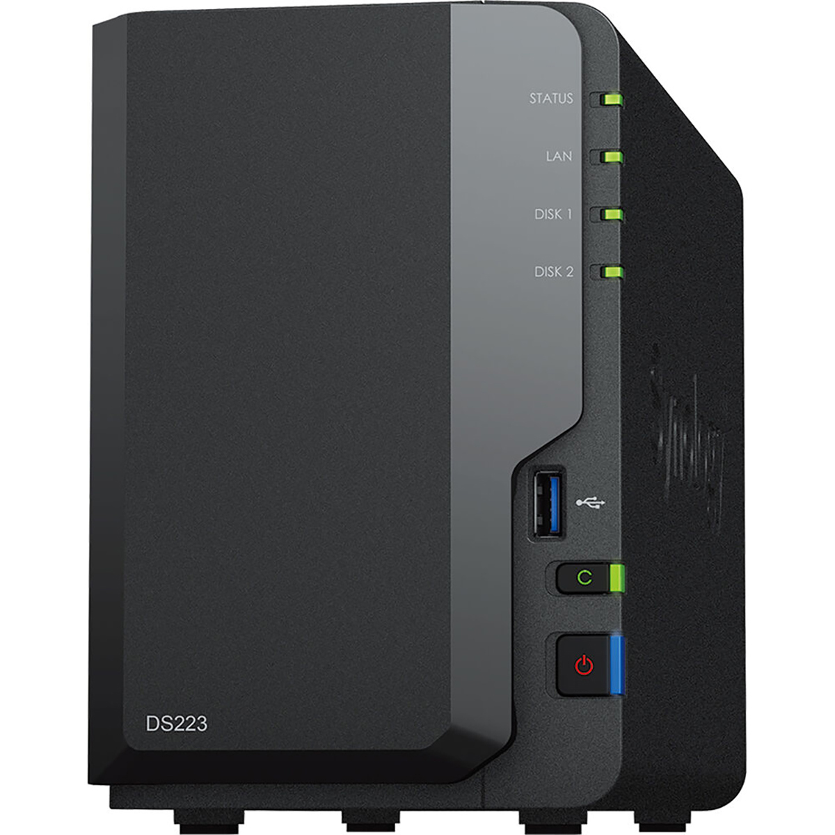 Сетевой накопитель Synology DiskStation DS223 с 2 отсеками, процессор Realtek RTD1619B, бездисковый