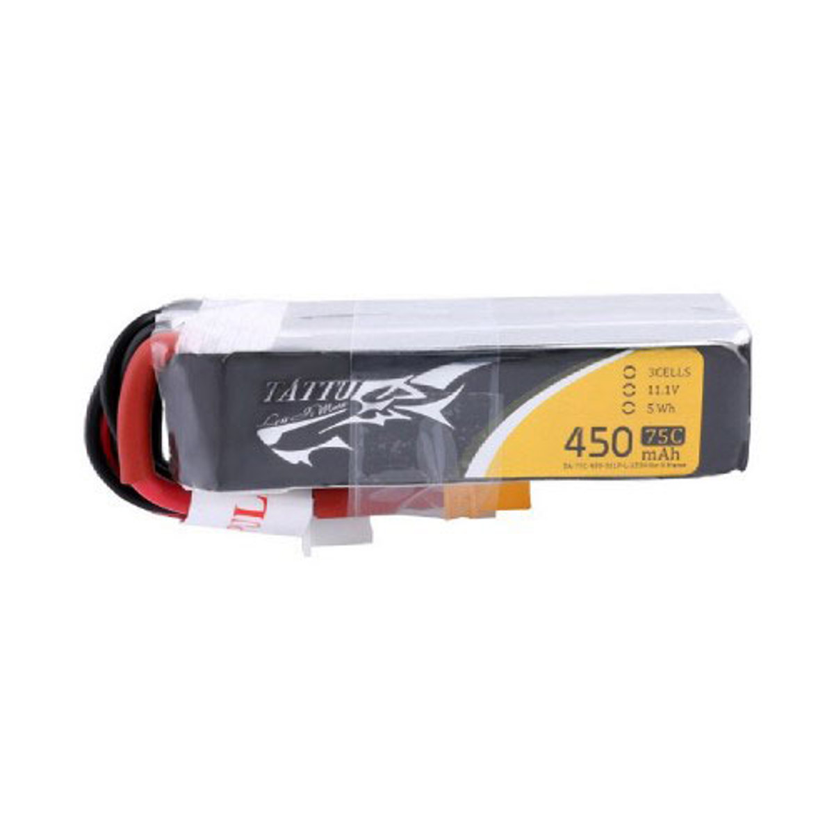 

Tattu 11.1V 450mAh 75C 3S1P Li-Po Battery with XT30 Plug for H Frame Quadcopters