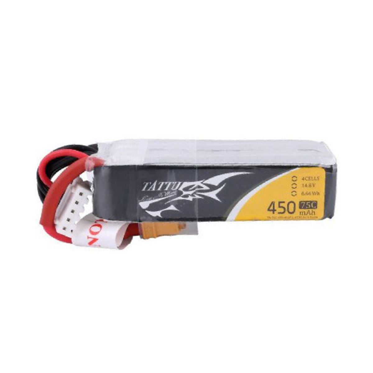 

Tattu 14.8V 450mAh 75C 4S1P Li-Po Battery with XT30 Plug for H Frame Quadcopter