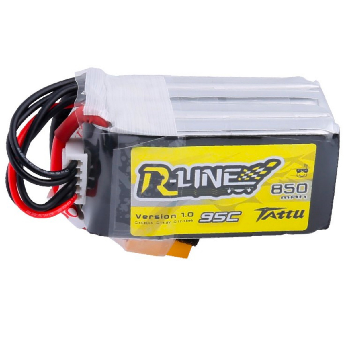 

Tattu R-Line 850mAh 14.8V 95C 4S1P Lipo Battery Pack with XT60 Plug