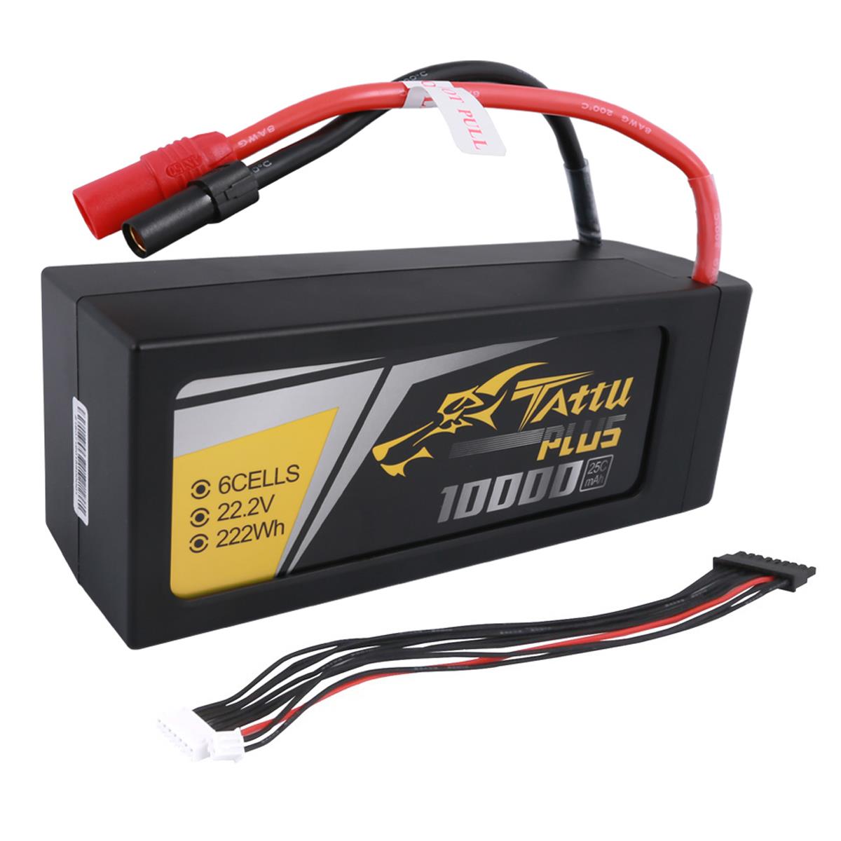 Tattu Plus 10000mAh 22.2V 25C 6S Lipo Battery with AS150+XT150 Plug -  TAA10K6SP25AX