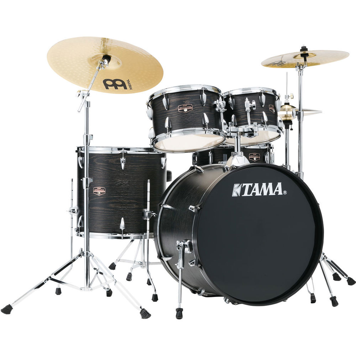 

Tama IE52C Imperialstar 5-Piece Complete Kit, Meinl HCS Cymbals, Black Oak Wrap