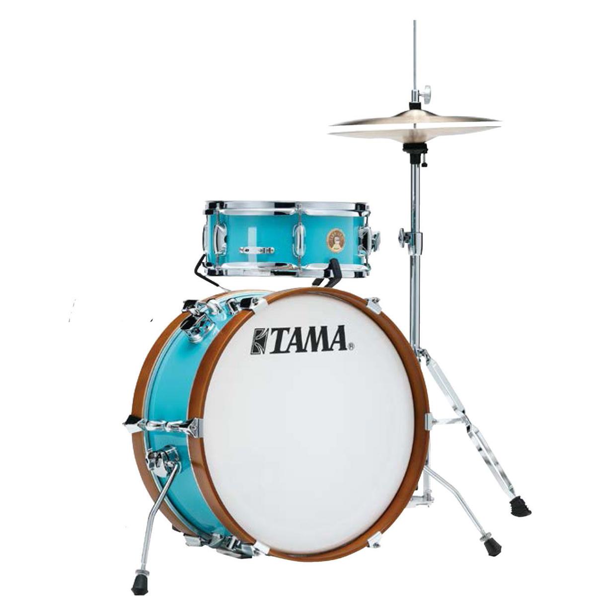 

Tama Club JAM Mini 2-Piece Shell Pack, 7x18" Bass, 5x12" Snare Drum, Aqua Blue