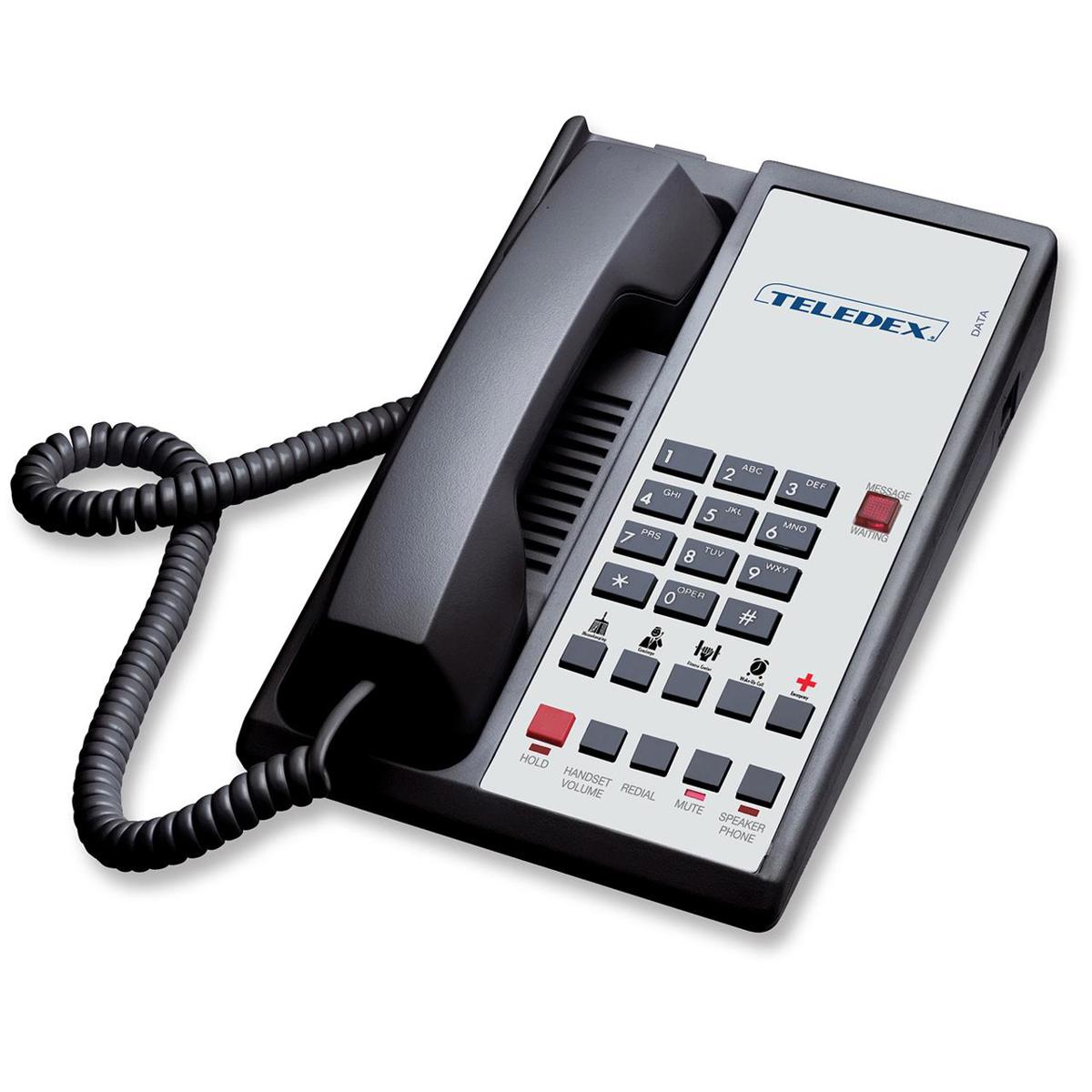 

Teledex Diamond +S-5 Hotel Hospitality 1-Line Analog Corded Speakerphone, Black