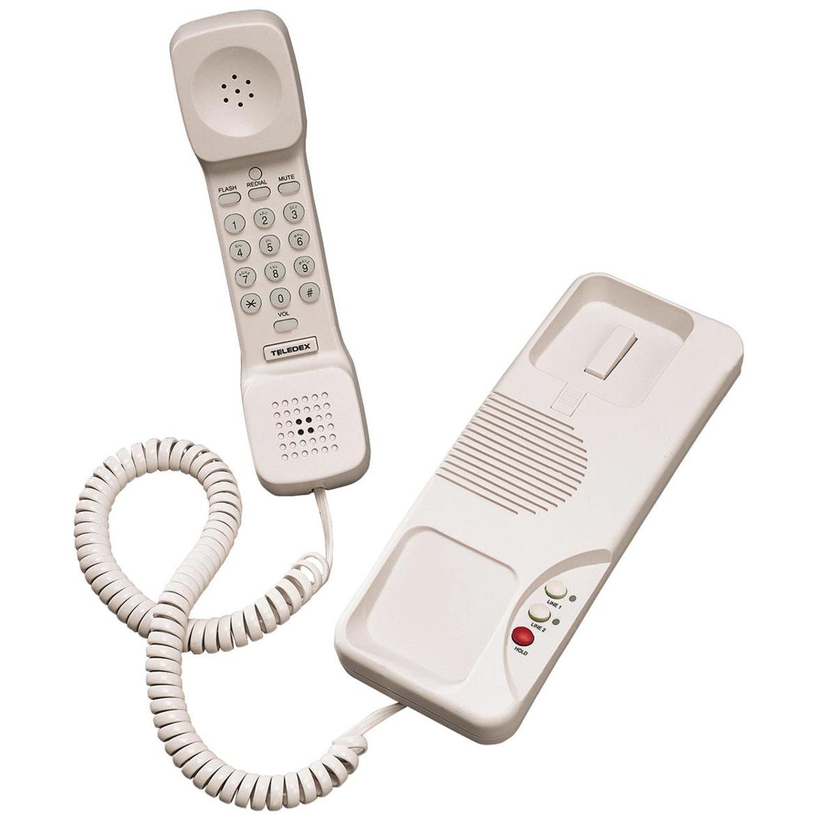 

Teledex Opal Trimline Two Line Analog Corded Hotel Telephone, Ash