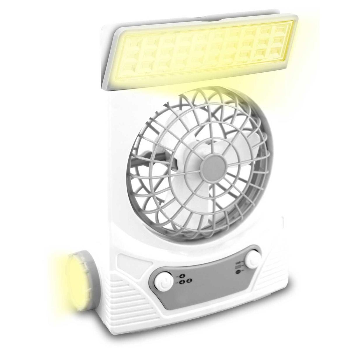 

Technical Pro FS3S Rechargeable Camping Fan with Solar Panel, WorkLight & Torch