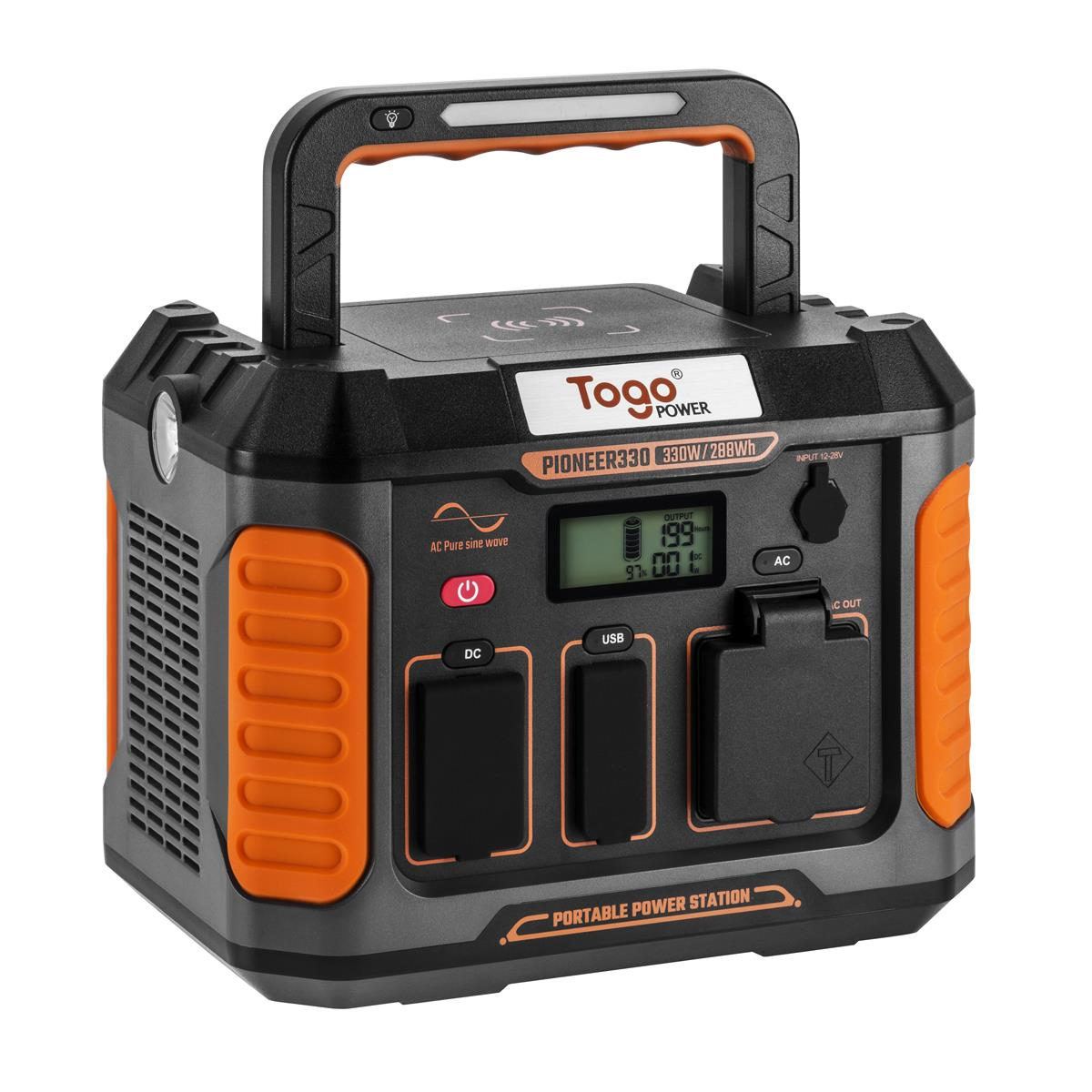 

Togo Power Pioneer 330, 288WH Portable Power Station Li Battery 330W (660W Peak)