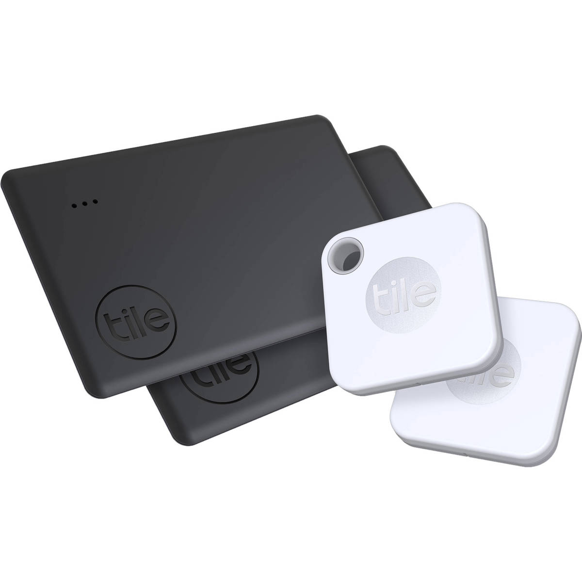 

Tile Inc Tile Mate + Slim Bluetooth Tracker, Black & White, 4-Pack