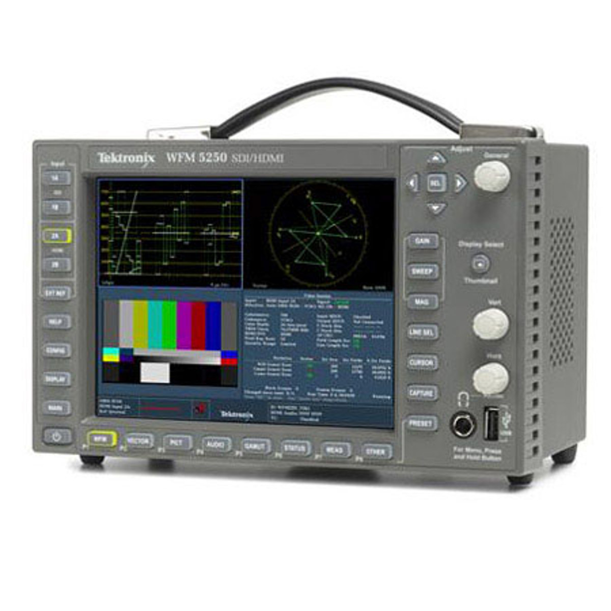 

Tektronix WFM5250 SDI/HDMI Waveform Monitor, SD/HD/Dual Link/3G/HDMI