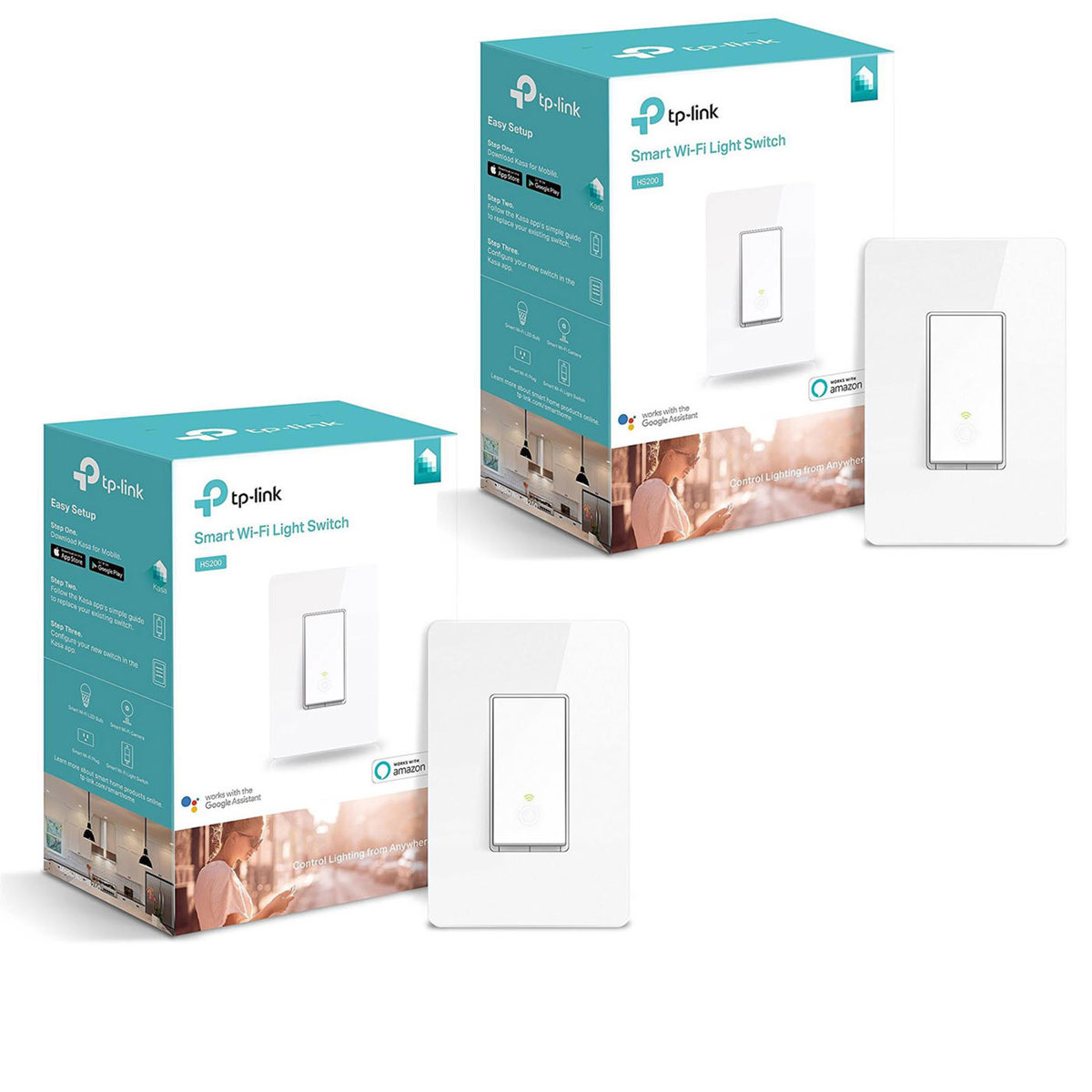 

TP-Link 2 Pack HS200 Kasa Smart Wi-Fi Light Switch