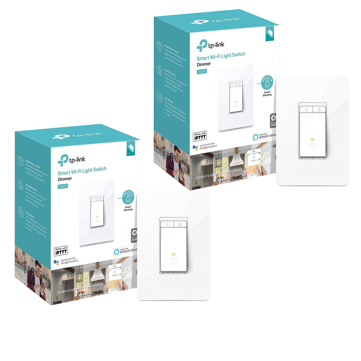 

TP-Link 2 pack HS220 Kasa Smart Wi-Fi Dimmer Light Switch