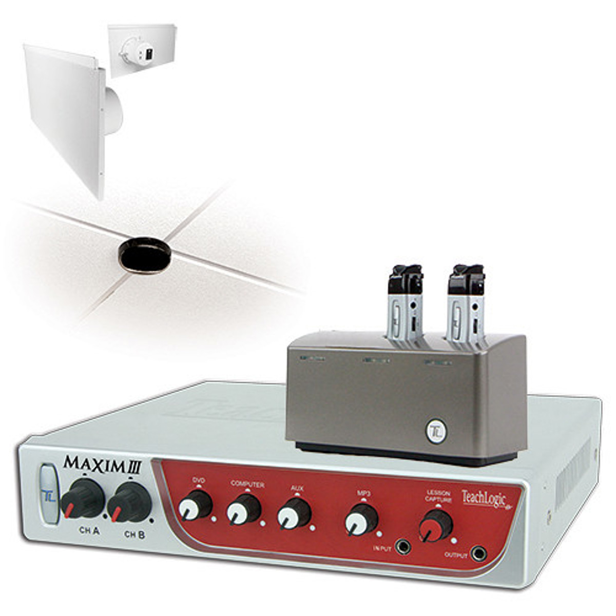 

TeachLogic IRM-5655 Maxim III Wireless Microphone System, LS-4 Lay-In Speakers