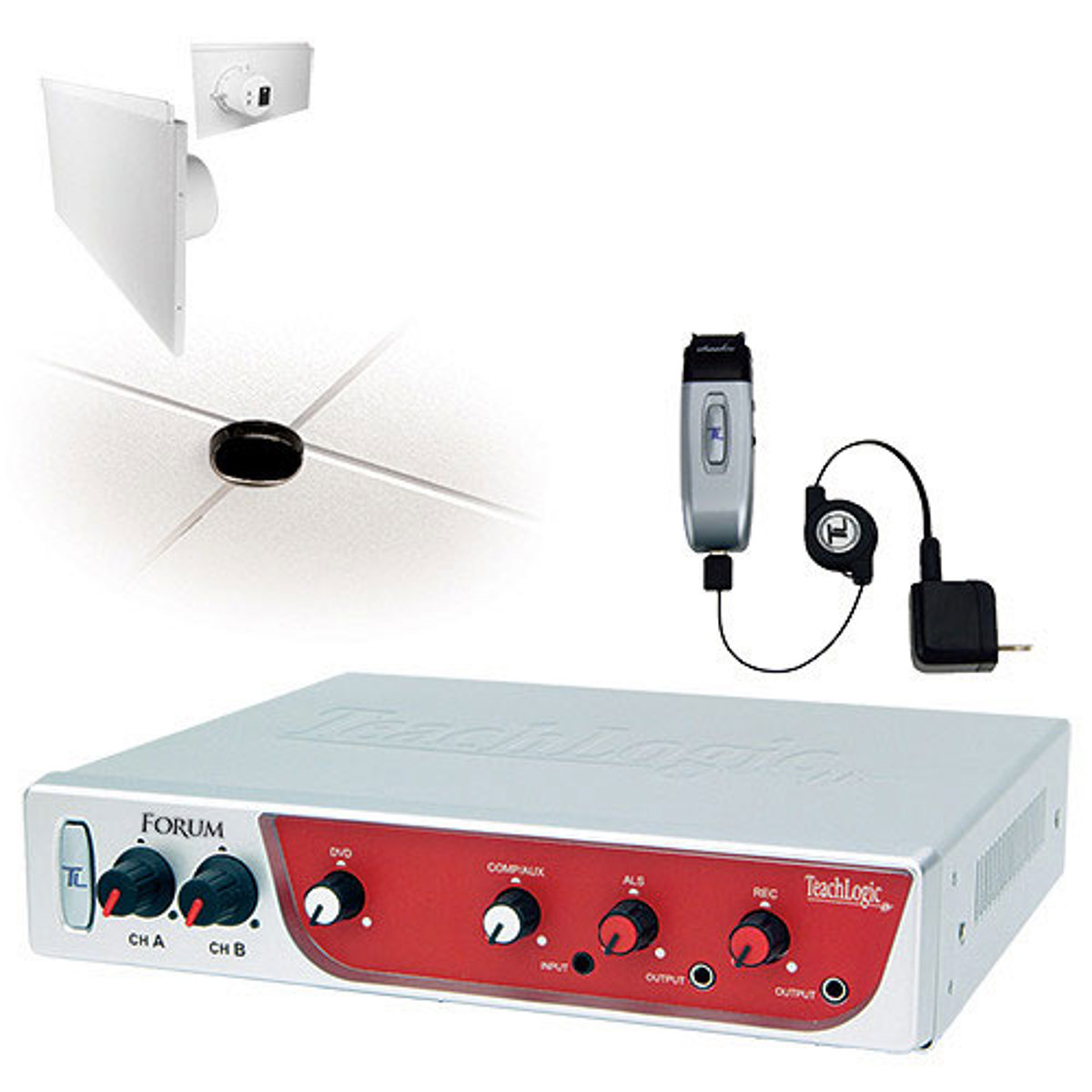 

TeachLogic IRV-3150 System, VoiceLink Plus Rx, IRT-60 Tx, 4x Lay-In Speakers