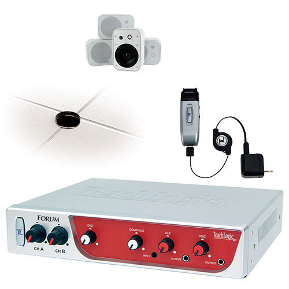 

TeachLogic IRV-3150 System, VoiceLink Plus Rx, IRT-60 Tx, 4x Wall-Mount Speakers