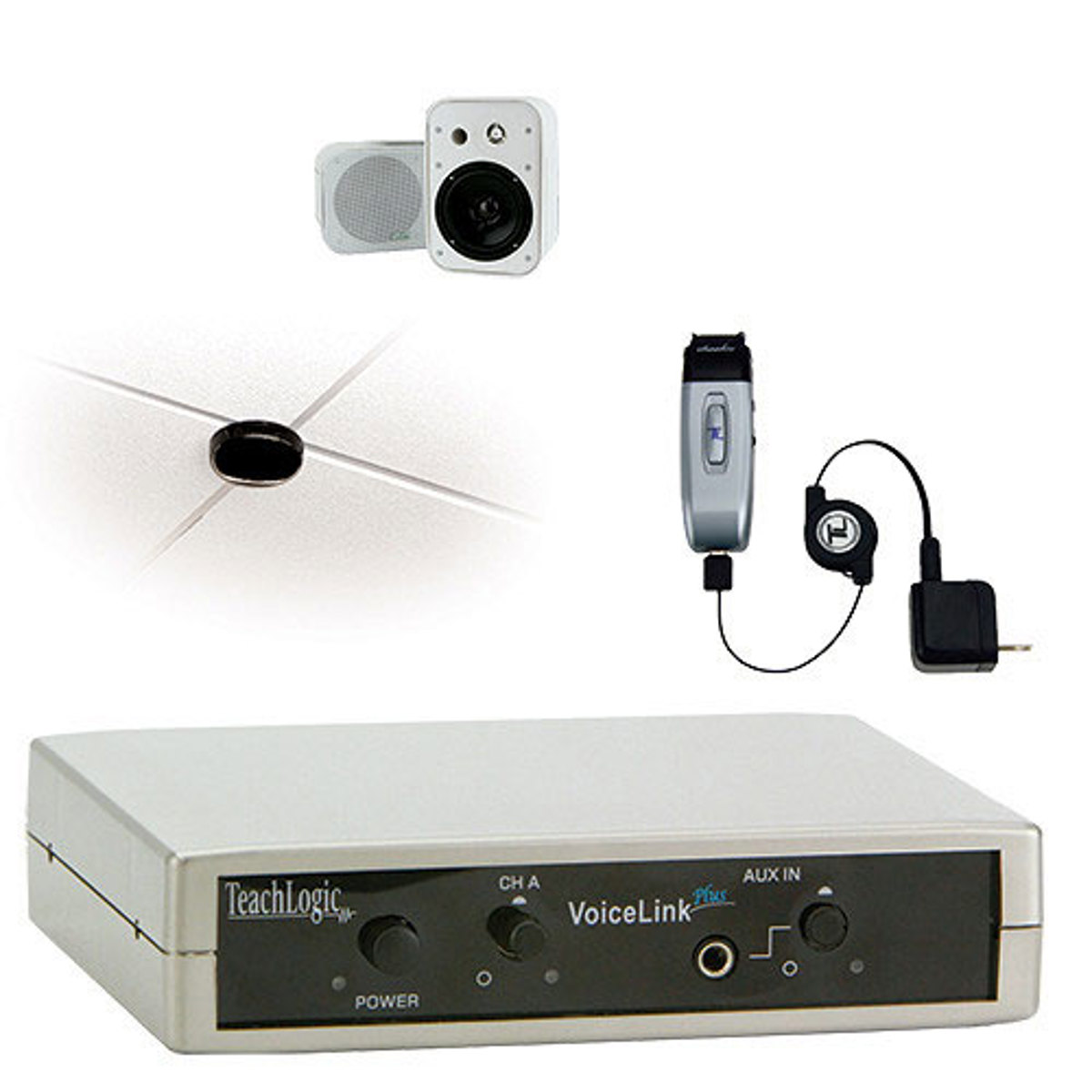 

TeachLogic IRV-3155 System, VoiceLink Plus Rx, IRT-60 Tx, 2x Wall-Mount Speakers