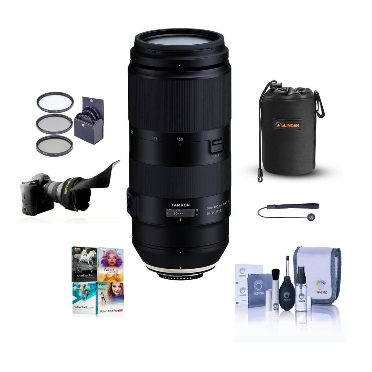 

Tamron 100-400mm f/4.5-6.3 Di VC USD Lens for Nikon F with PC Software & Acc Kit